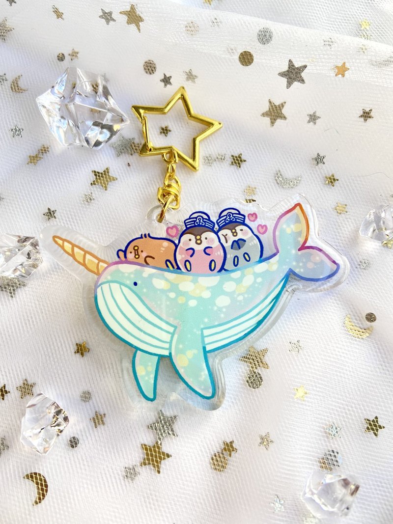 深海寻宝-独角鲸鱼 I 挂件 I - 吊饰 - 塑料 蓝色