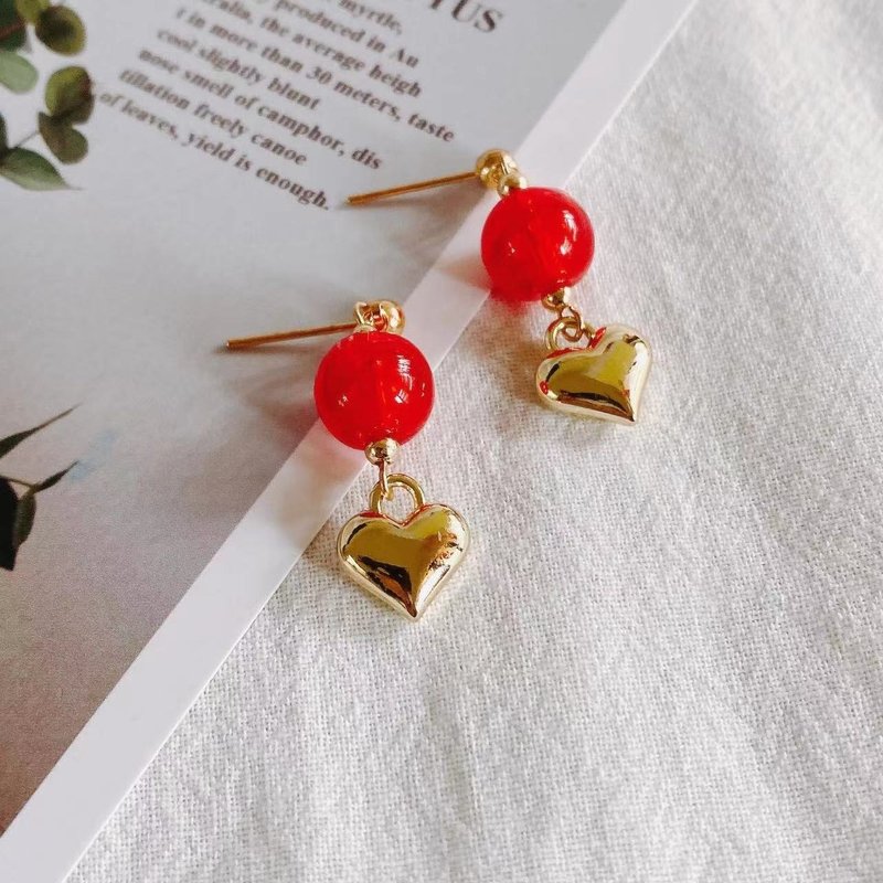 【Cinnamonmon 希娜梦梦 香氛饰品】I heart U | 圣诞节礼盒 - 耳环/耳夹 - 其他金属 