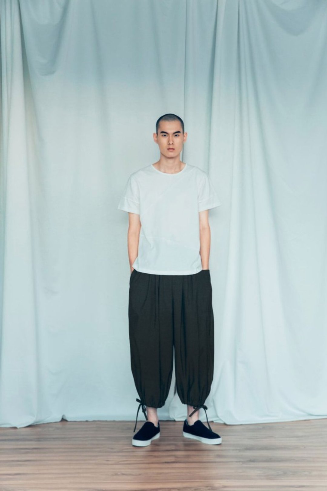 平行时空 绑带长裤 (黑/灰) Organic Cotton & Recycle - 中性裤装 - 棉 黑色