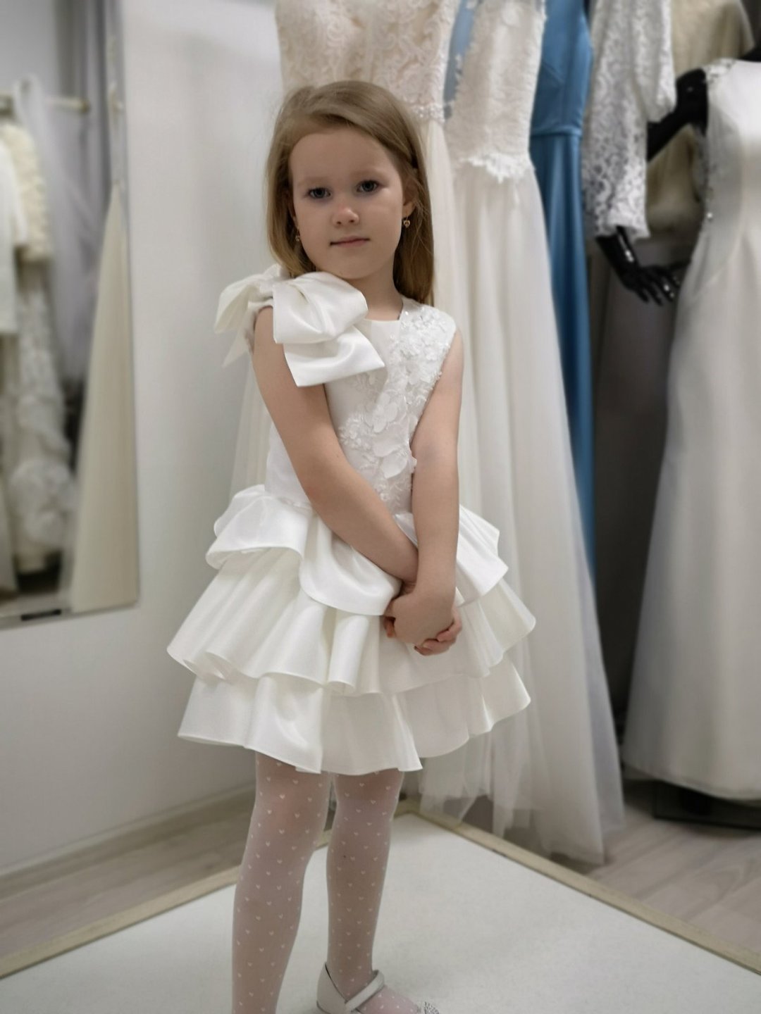 satin flower girl short dress for wedding, birthday, concerts - 童装礼服/连衣裙 - 其他材质 多色