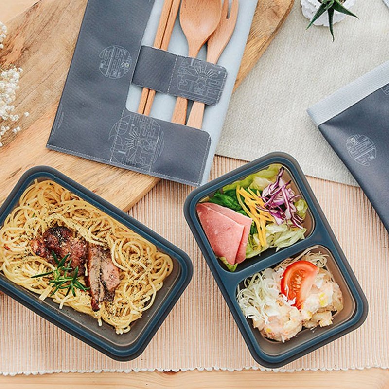 OFoodin全硅胶折叠饭盒【雾灰】单格740ml便当盒 - 便当盒/饭盒 - 硅胶 