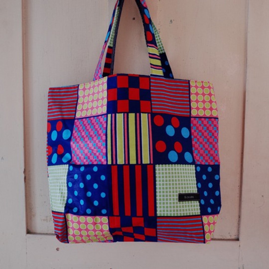 African Print Reversible Tote -patchwork- - 手提包/手提袋 - 棉．麻 