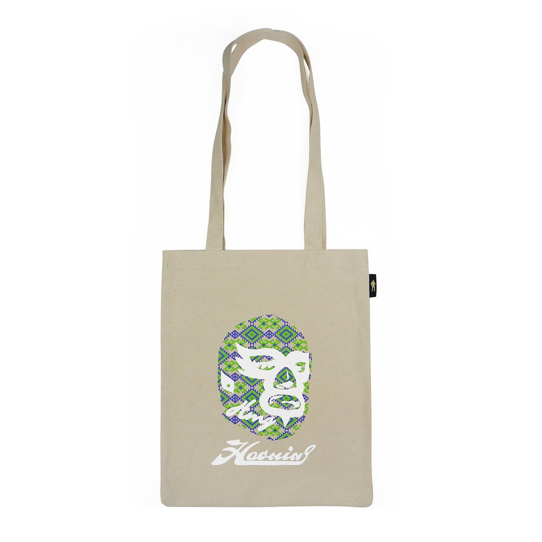 Luminous Color Tote Bag 蓄光变色手提帆布袋 BEIGE M - 手提包/手提袋 - 棉 白色