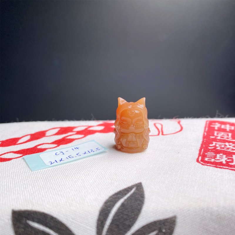 阿拉善 碧玉 九尾狐姬雕刻 DIY手链配件  神恩感谢 安泰祈愿 - 手链/手环 - 水晶 粉红色