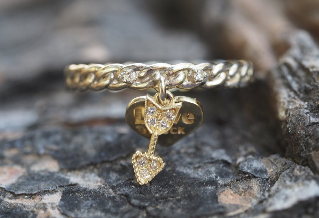 Heart and arrow diamonds ring - 戒指 - 贵金属 金色