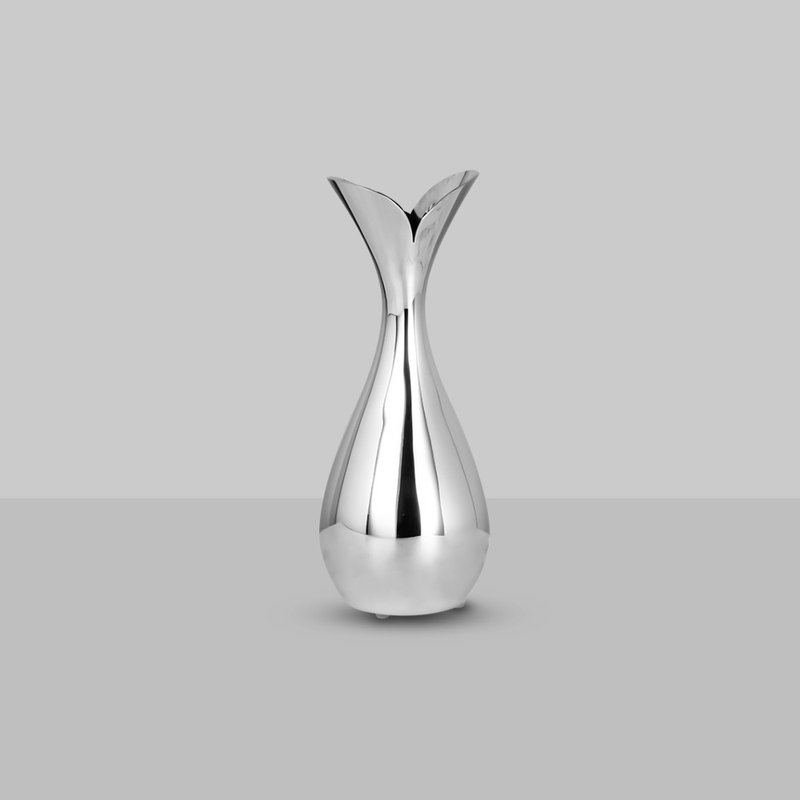 送玻璃杯 ZACCA - CLASSY 造型花瓶 - 花瓶/陶器 - 不锈钢 银色