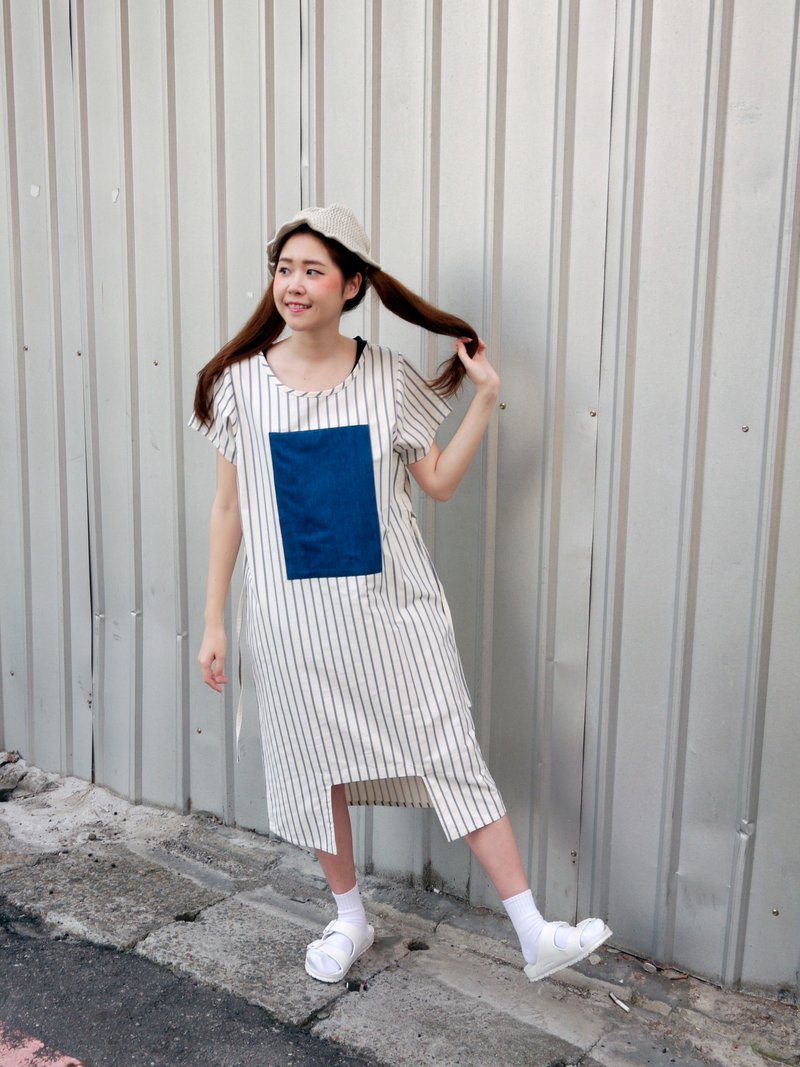 最后一件水循环落落长洋装 - 洋装/连衣裙 - 棉．麻 白色