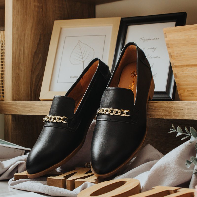 【气质优雅】MIT气质淑女鞋。真皮。时尚黑7517 - 高跟鞋 - 真皮 黑色