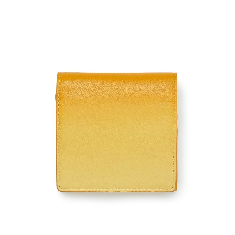 Irodori 季节色彩方形短夹-福春 - 皮夹/钱包 - 真皮 黄色