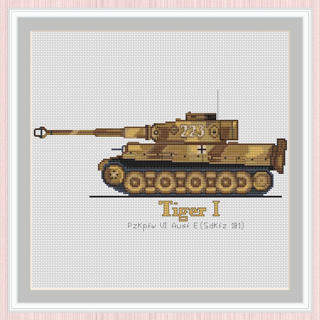 Tank Tiger Cross Stitch Pattern | German Tank 'Tiger' • 十字繡圖案 - 手工艺教程/工具书 - 其他材质 