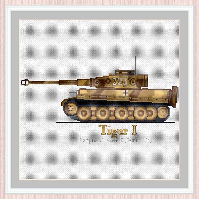 Tank Tiger Cross Stitch Pattern | German Tank 'Tiger' • 十字繡圖案 - 手工艺教程/工具书 - 其他材质 