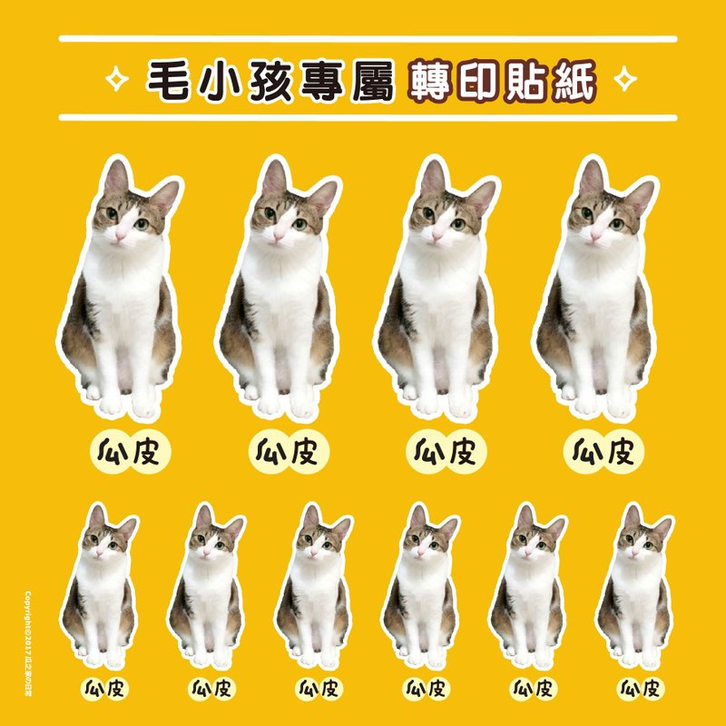 定制化 宠物猫狗 / 人像 热转印贴纸 (DIY材料包) transferable W - 木工/竹艺/纸艺 - 纸 白色