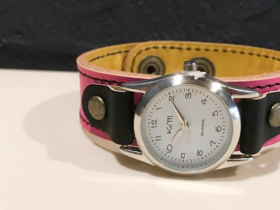 STITCH A watch that you want to wear every day Stitch Run Watch Unisex OK SRW-PYK-KA - 女表 - 真皮 粉红色