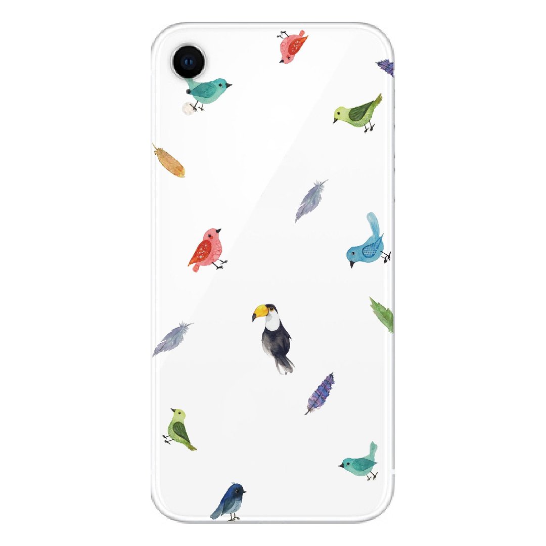 鸟花纹 - 手机壳 | TPU Phone case 防摔 空压壳 | 可加字设计 - 手机壳/手机套 - 橡胶 透明