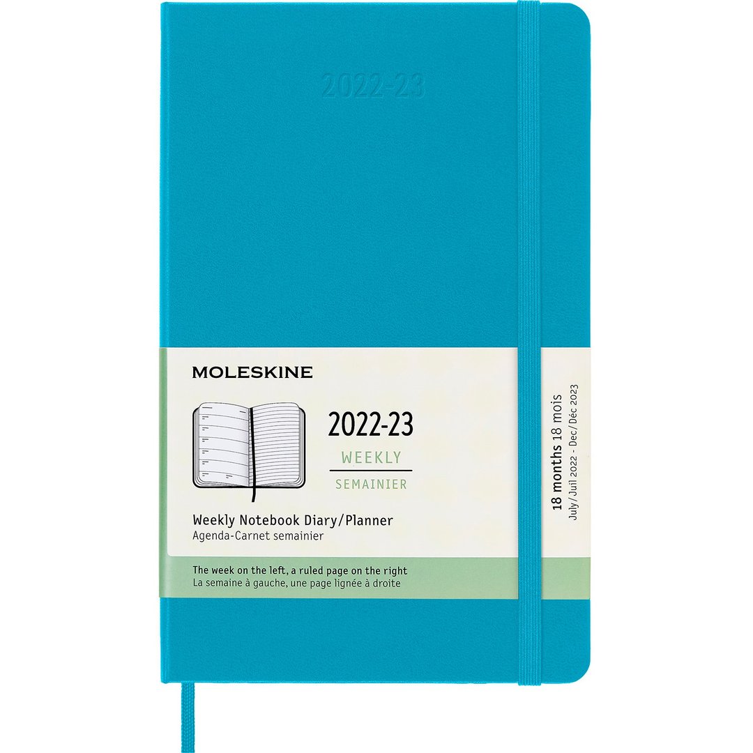 _勿上架_MOLESKINE 2022-23 周记手帐 18M 硬壳 L 型 锰蓝 烫金服 - 笔记本/手帐 - 纸 蓝色