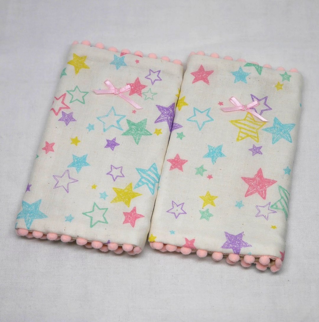 Japanese Handmade 8-layer-gauze droop sucking pads - 围嘴/口水巾 - 棉 粉红色