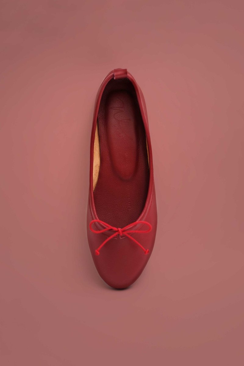 Gloves Ballet (酒红) Dark Red | WL - 芭蕾鞋/娃娃鞋 - 真皮 红色