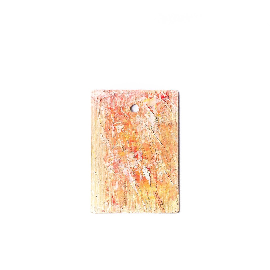手绘抽象艺术环保木牌吊饰 Abstract Wood Art _Bumpy Ride - 吊饰 - 环保材料 橘色