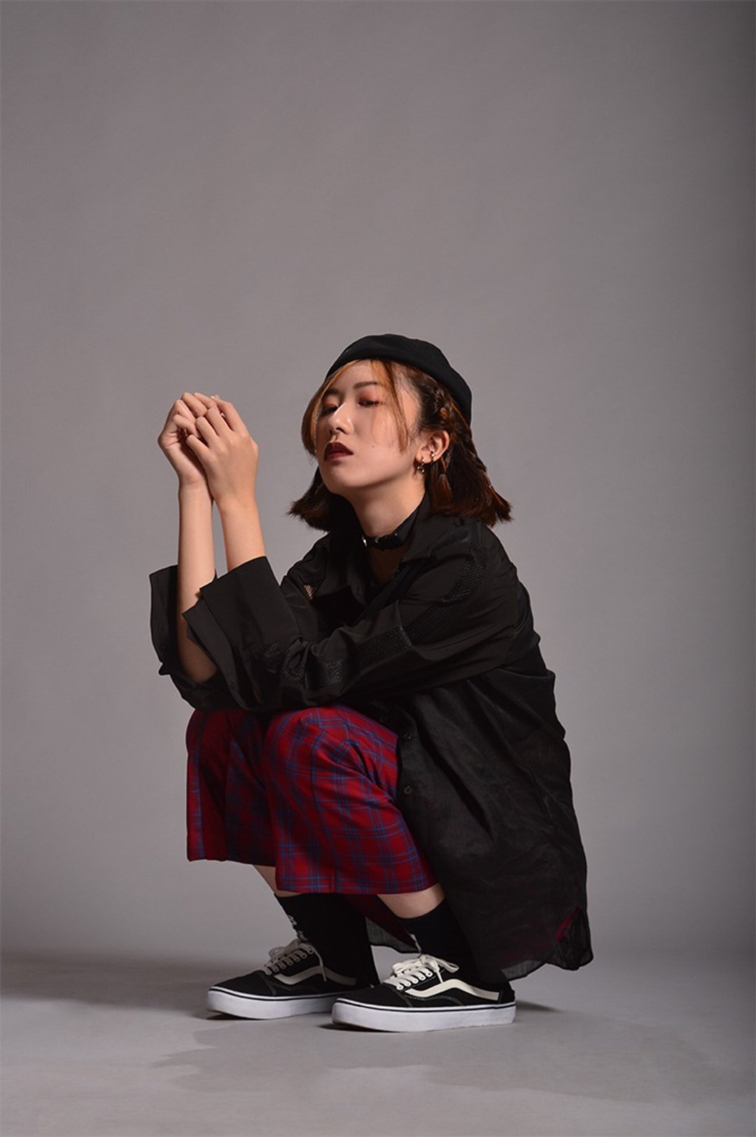 拼接衬衫 - 黑 - 女装衬衫 - 聚酯纤维 黑色
