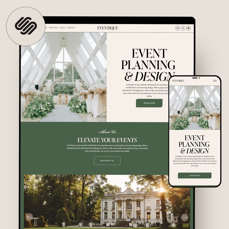 活动规划 Squarespace 网站模板，活动规划模板 - 图文模板设计 - 其他材质 