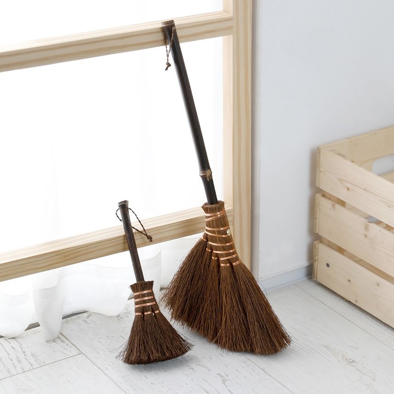 日本霜山 日式紫竹柄天然棕榈扫把(50cm) - 其他 - 其他材质 咖啡色