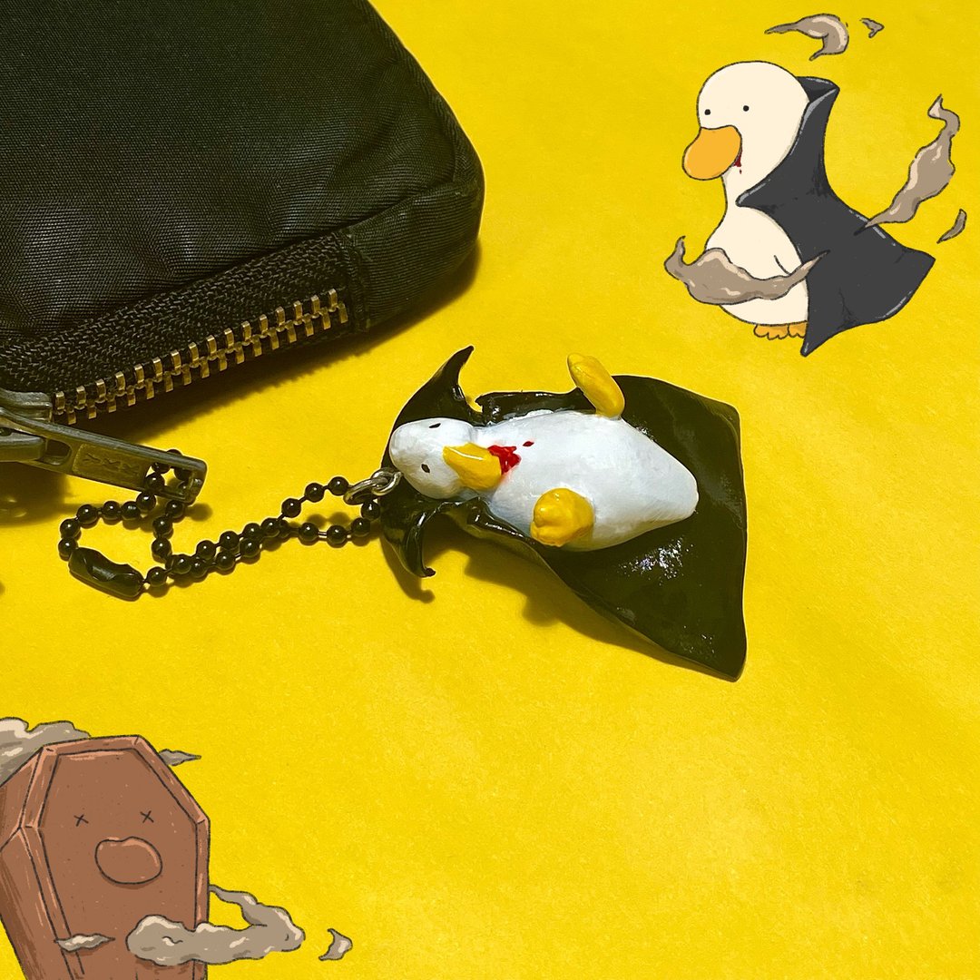 Keychain vampire duck - 钥匙链/钥匙包 - 树脂 黑色
