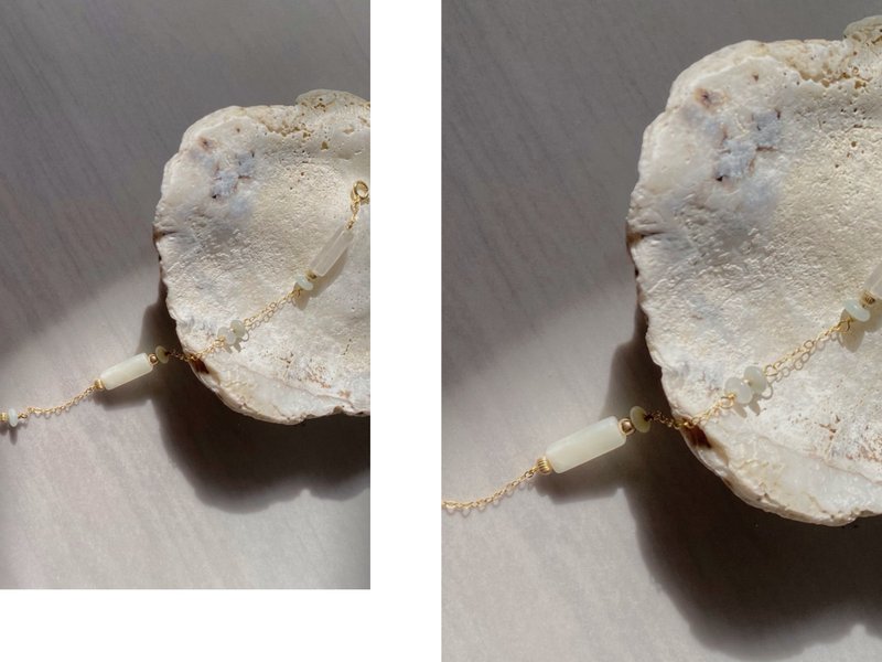 14K包金矿石手链_Peony 14KGF bracelet - 手链/手环 - 水晶 白色