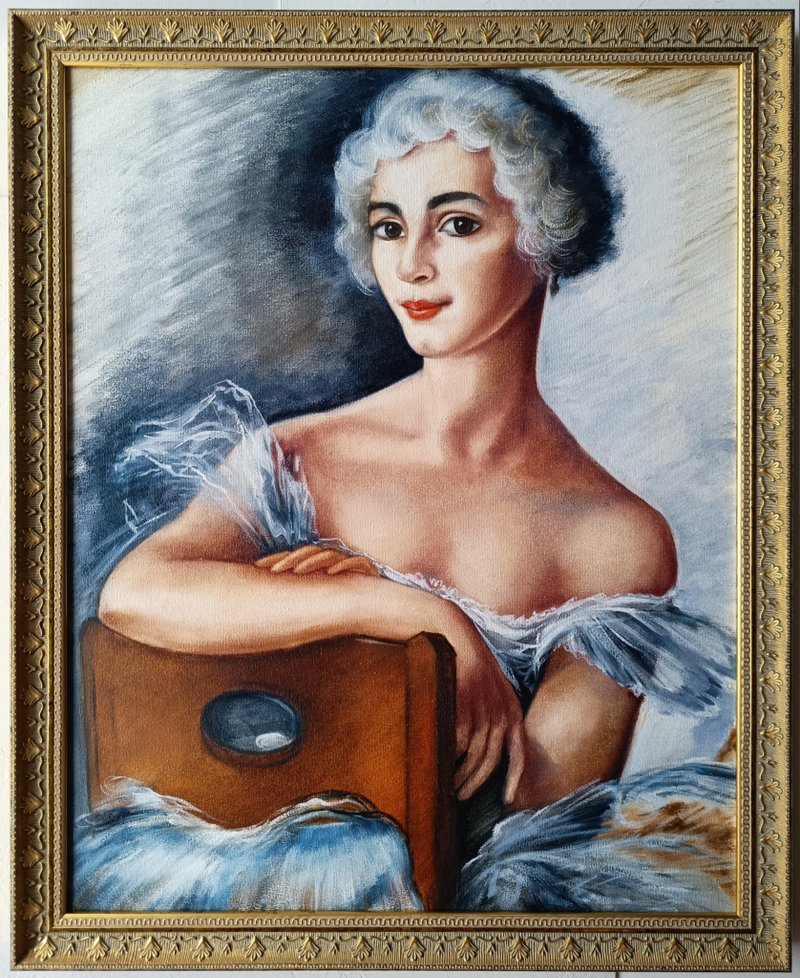 芭蕾舞女演员肖像油画芭蕾具象艺术品40*50厘米 - 插画/绘画/写字 - 其他金属 蓝色