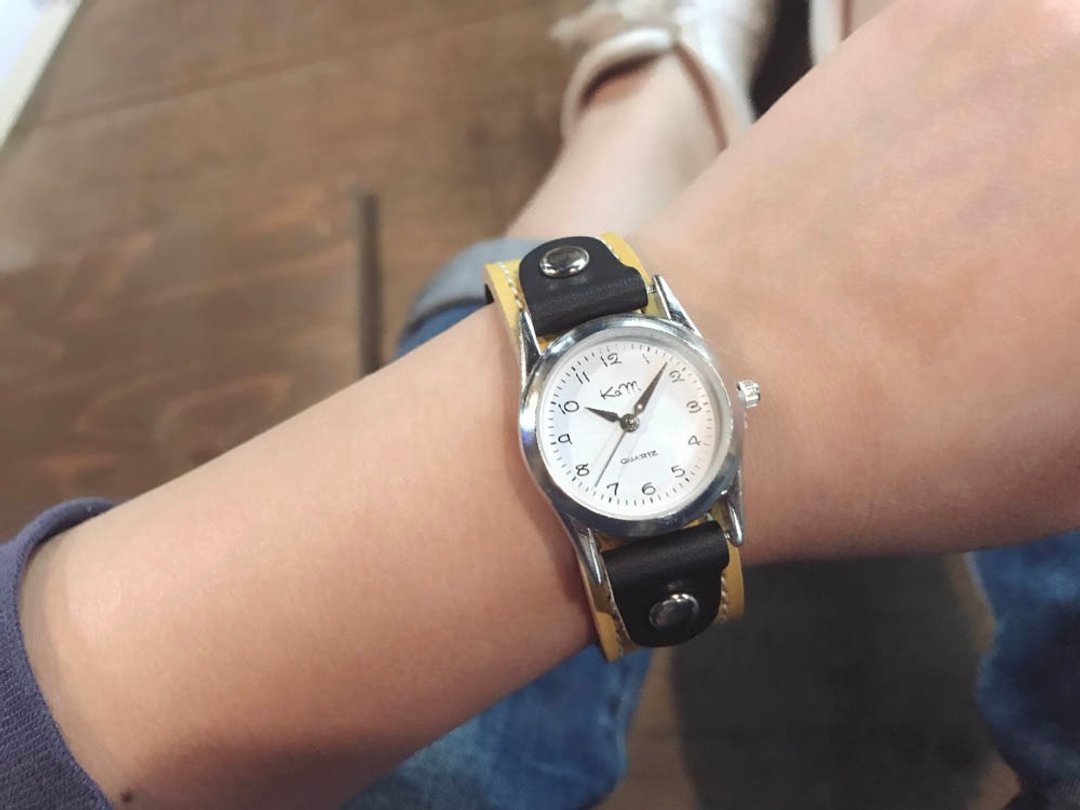STITCH A watch that you want to wear every day Stitch Run Watch Unisex OK SRW-YKK-WS - 女表 - 真皮 黄色