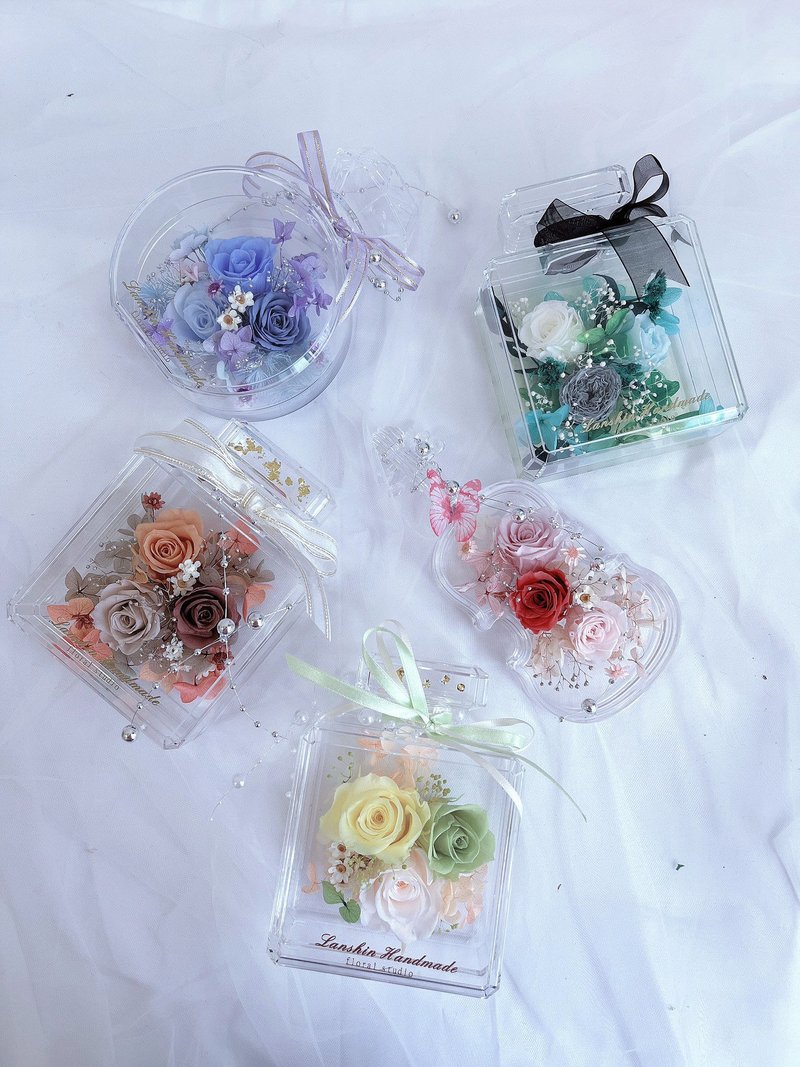 蓝芯花艺 香水瓶永生花盒 情人节 生日 母亲节 网美 礼物 永生花 - 干燥花/捧花 - 植物．花 