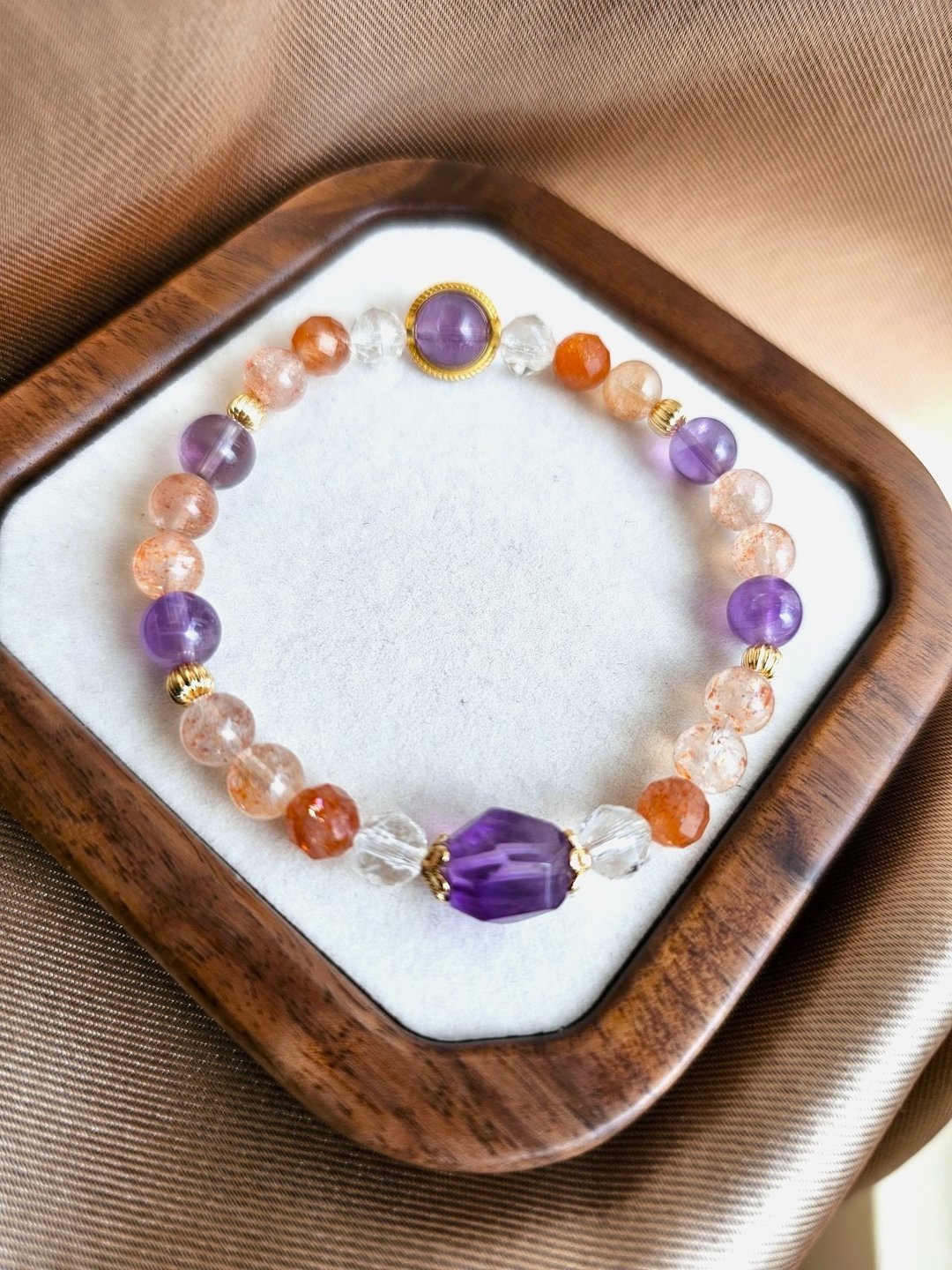 AgIo。~秋~ 金太阳 / 紫水晶。设计款手链 - 手链/手环 - 水晶 橘色