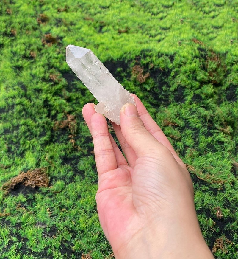 能量水晶摆饰-天然彩虹带彩白水晶柱 疗愈 开运 净化 快速出货 - 摆饰 - 水晶 白色