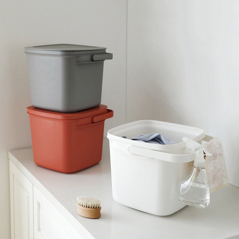 【日本霜山】简约风提把式方形水桶(附盖)-9L-2入-多色可选 - 其他 - 塑料 多色