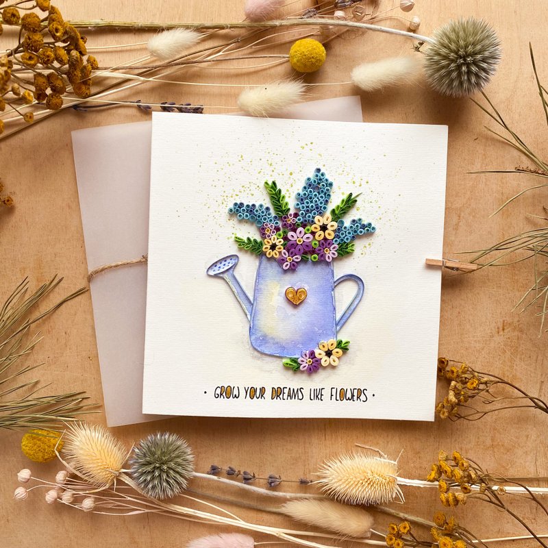 祝福卡 - 让梦想如花绽放 - 卡片/明信片 - 纸 多色