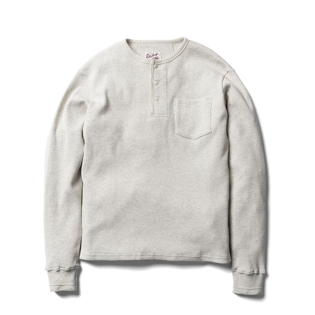 Waffle Henley(L) - 米色 Beige - 男装上衣/T 恤 - 棉 