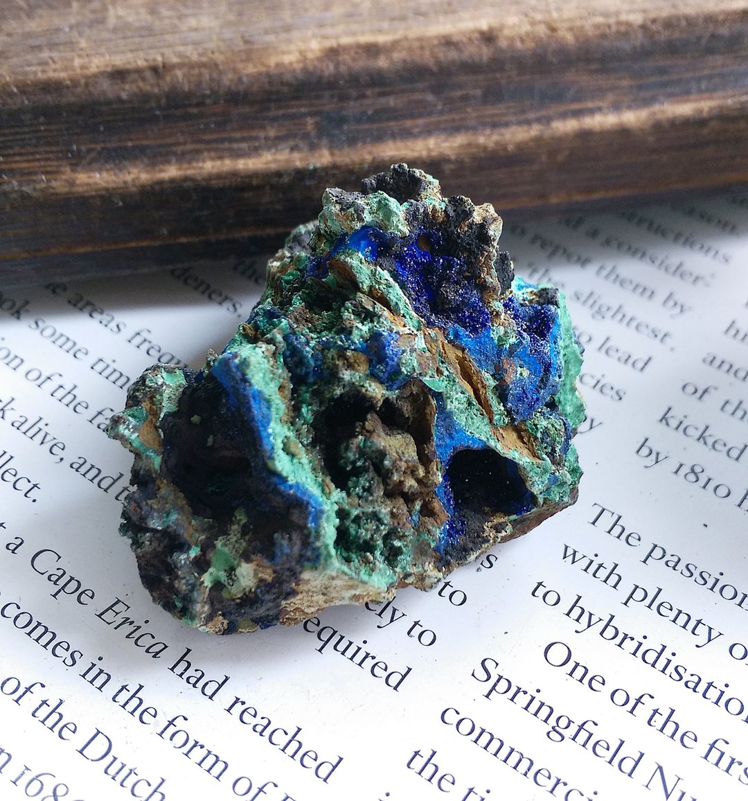 Azurite 湖北产地 蓝铜矿 圭孔雀石 共生矿 天然矿石 原矿 - 摆饰 - 其他材质 