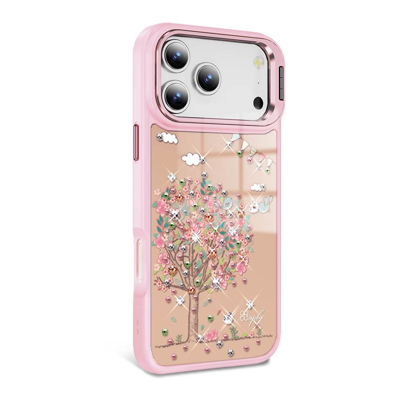 iPhone 全系列 军规防摔合金框隐形立架镜面钻壳-相爱 - 手机壳/手机套 - 其他材质 多色