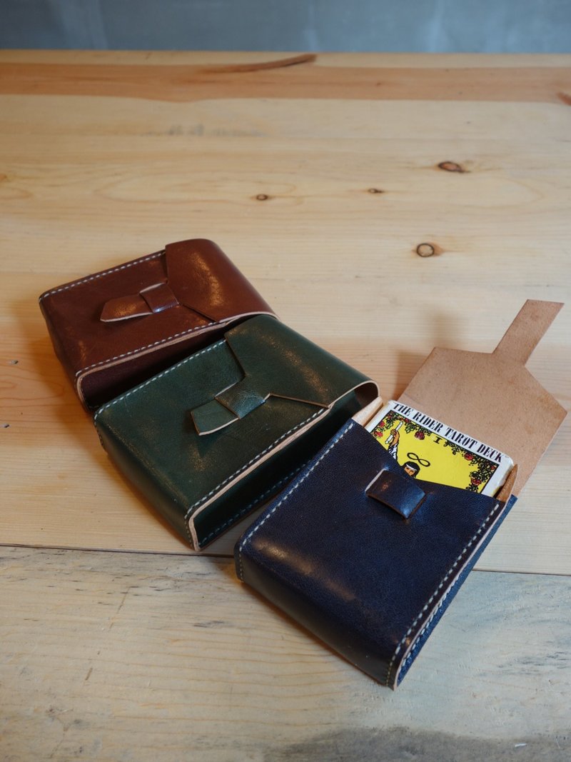 皮革手作 立体皮盒 塔罗牌盒 皮革烟盒 英文打印 tarot deck case - 其他 - 真皮 多色