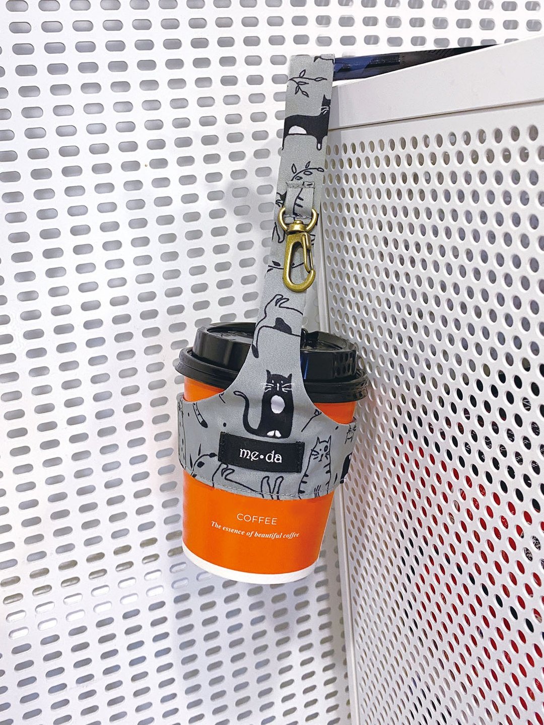 轻便饮料提带 灰底猫咪 - 随行杯提袋/水壶袋 - 防水材质 灰色