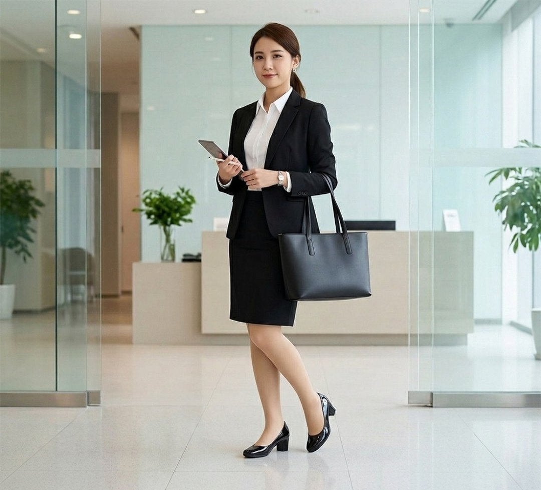 WALKING ZONE SUPER WOMAN静音圆头正装中跟鞋 女鞋-漆皮黑 - 高跟鞋 - 其他材质 
