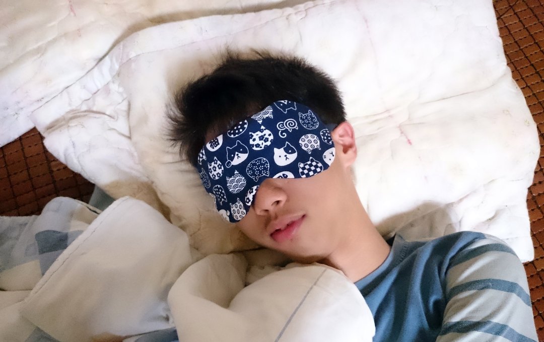深蓝底猫  可调式 睡眠眼罩 红豆温敷眼罩 mask - 眼罩 - 棉 蓝色