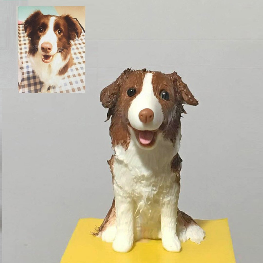 定制化 5厘米棕色犬(有附底座) - 其他 - 粘土 