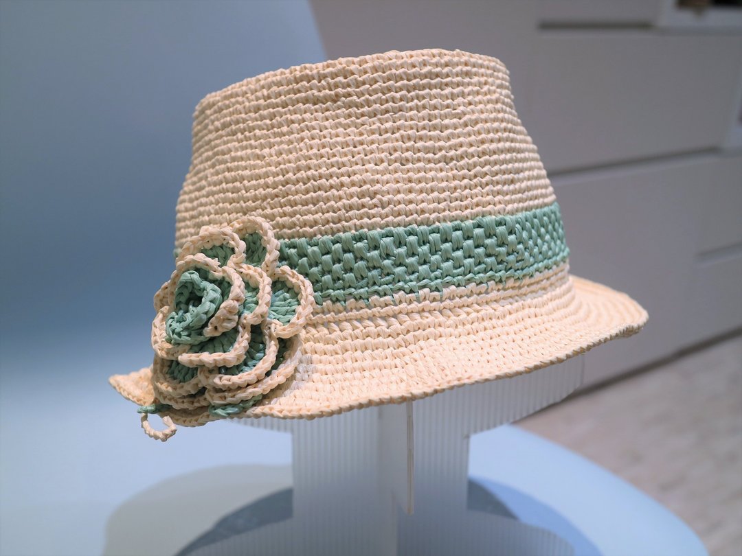hat for woman手工钩针编织草帽遮阳帽拉菲亚草帽米色女帽妇人帽 - 帽子 - 纸 白色