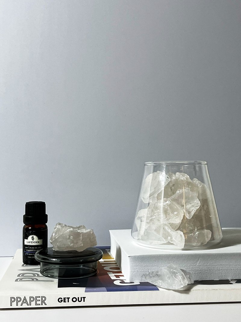 【Montagne】白水晶 | 富士山晶矿杯 - 香薰/精油/线香 - 水晶 白色