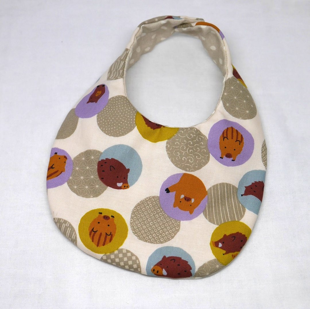 Japanese Handmade Baby Bib - 围嘴/口水巾 - 棉 卡其色