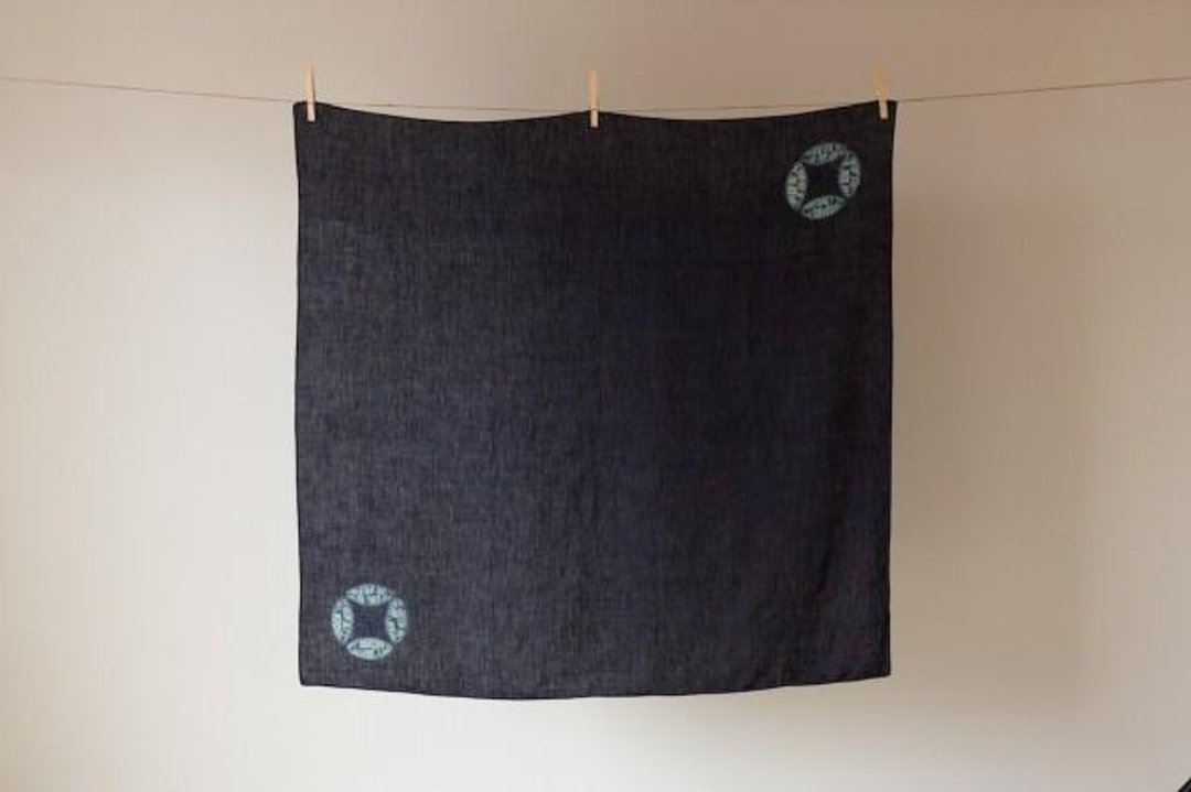 Genuine indigo dyed hemp furoshiki (cloisonne / dark indigo) - 其他 - 棉 蓝色