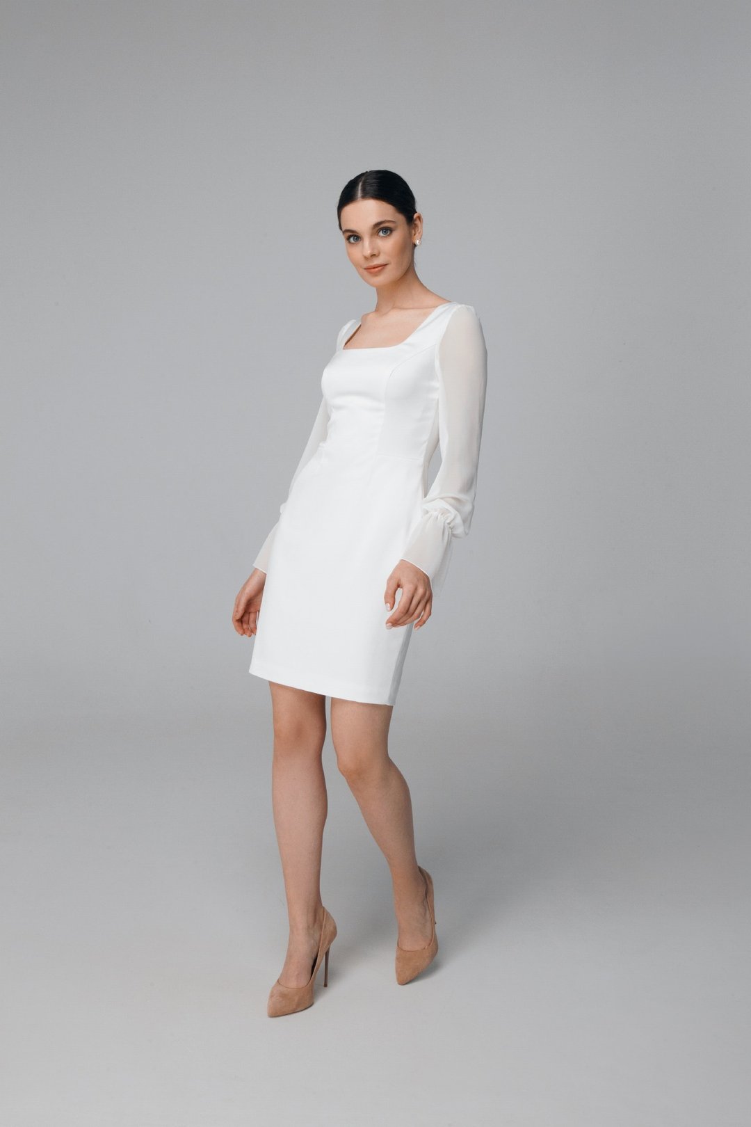 Simple satin wedding dress, Minimalist open wedding dress | Agata - 晚装/礼服 - 其他材质 