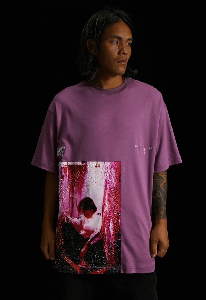 Theyare&夏永康&怪果 艺人与工人系列 谢霆锋短袖T恤 - 女装 T 恤 - 其他材质 紫色