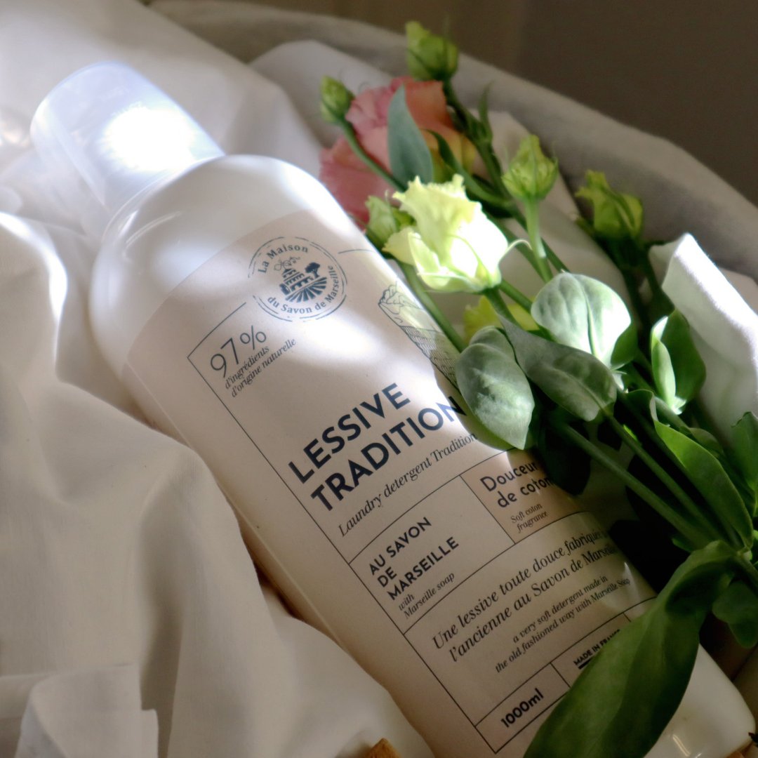 法国马赛皂之家柔软棉花正统马赛黑皂防螨洗衣皂1000ml - 衣物清洁 - 其他材质 白色
