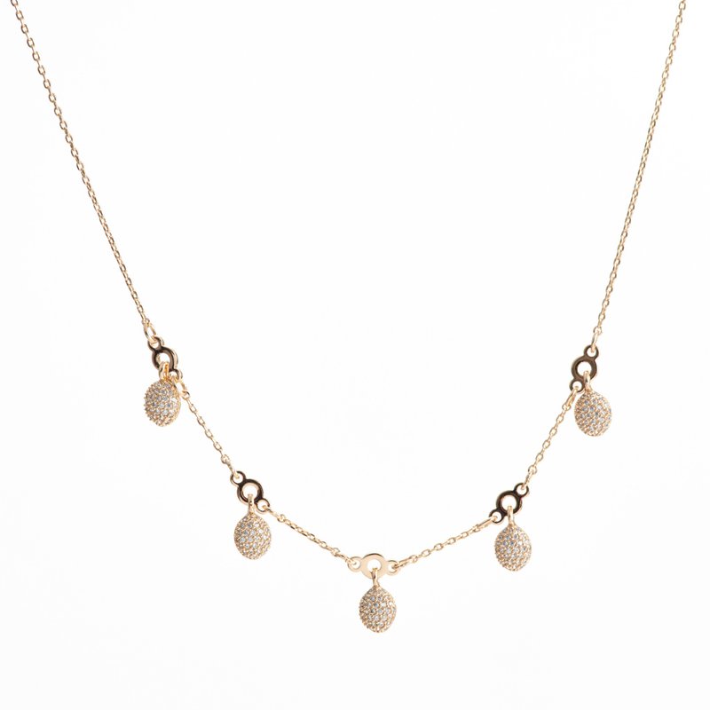 串串水滴密镶钻项链(共两色) - 耳环/耳夹 - 玫瑰金 